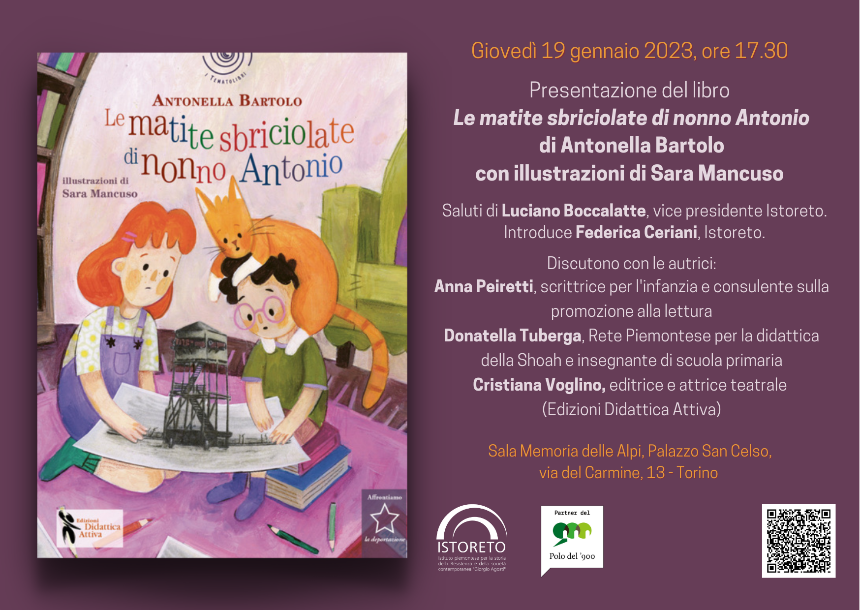 Presentazione "Le matite sbriciolate di nonno Antonio" di Antonella Bartolo - 19 gennaio 2023